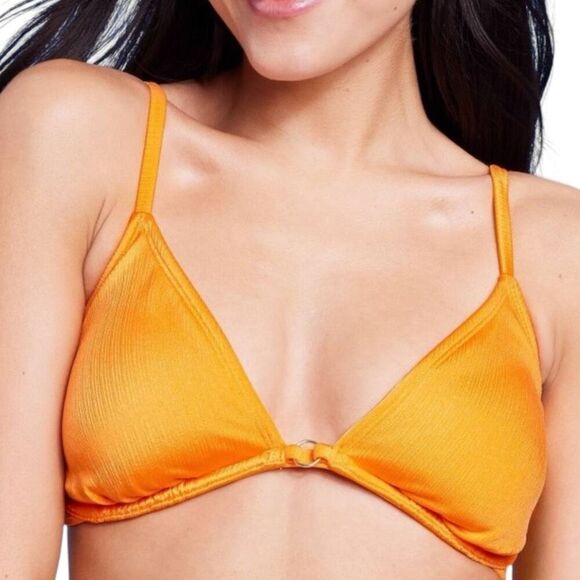 NEW Wild Fable Ribbed Underwire Orange Bikini Top XXS - Picture 3 of 6